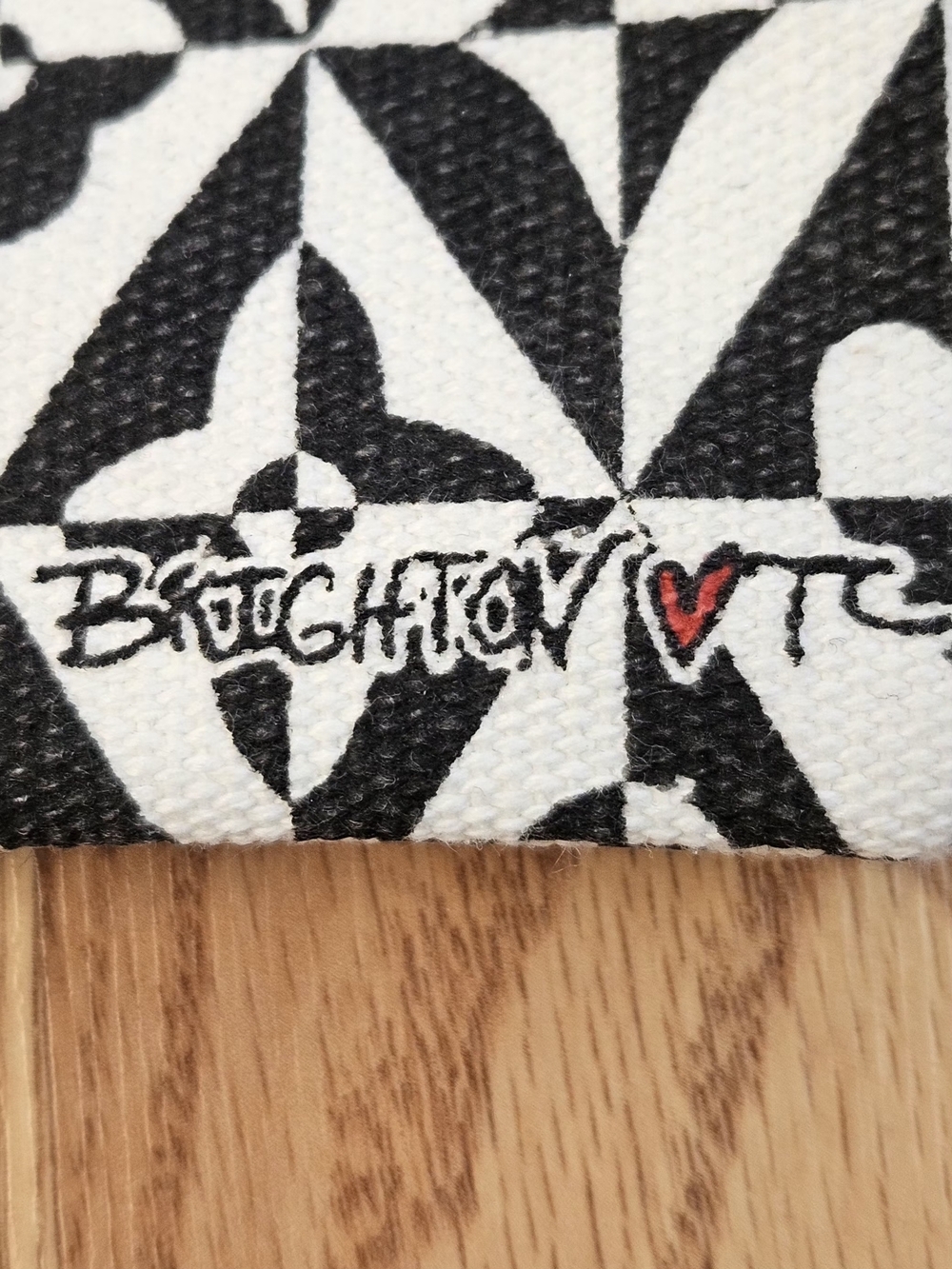 Brighton LOVE Geometric Hearts Canvas Cosmetic Bag Black & White - Picture 2 of 8